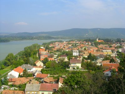 A view of the Danube River from outside 
the Esztergom Church Rotunda.